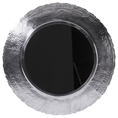 Groove Mirror With Silver Grooved Frame